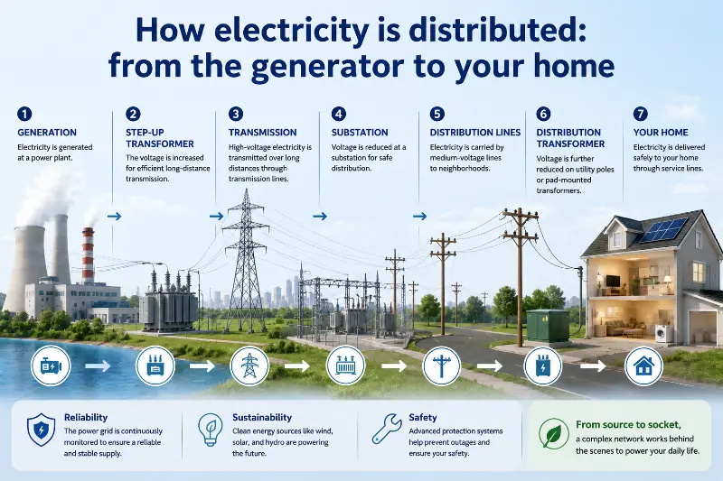 Elektrik nasıl dağıtılır: jeneratörden evinize?